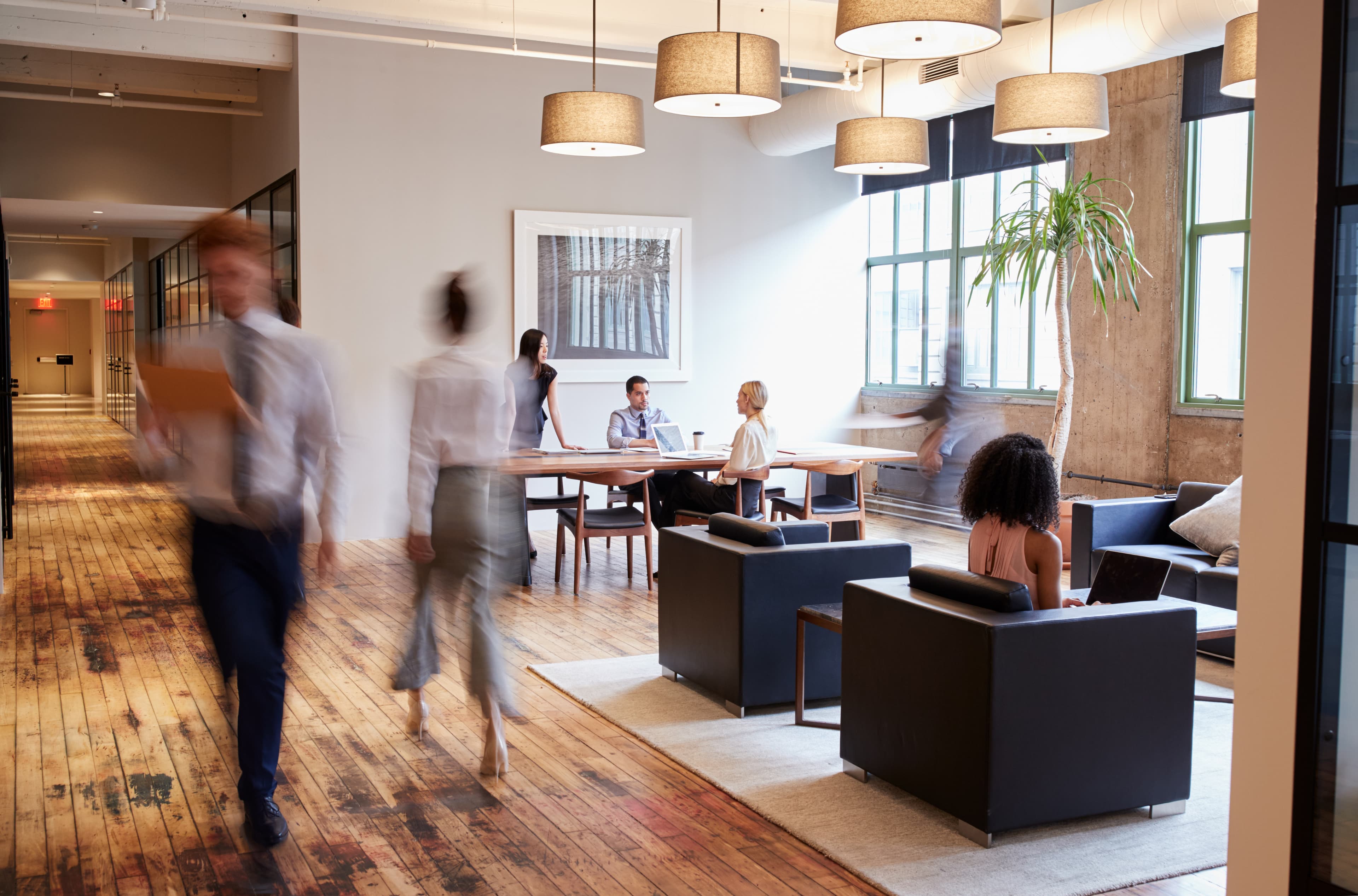 Common area in a flexible workspace